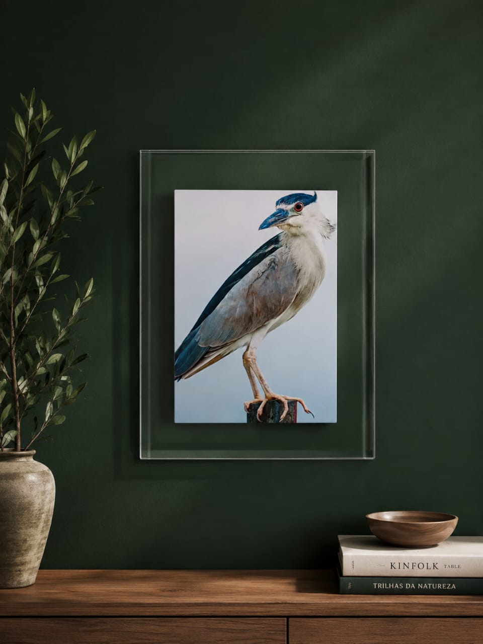 QUADRO UNI PASSARO FLORIPA SOLITUDE ACRILICO/MDF 32x24x8MM