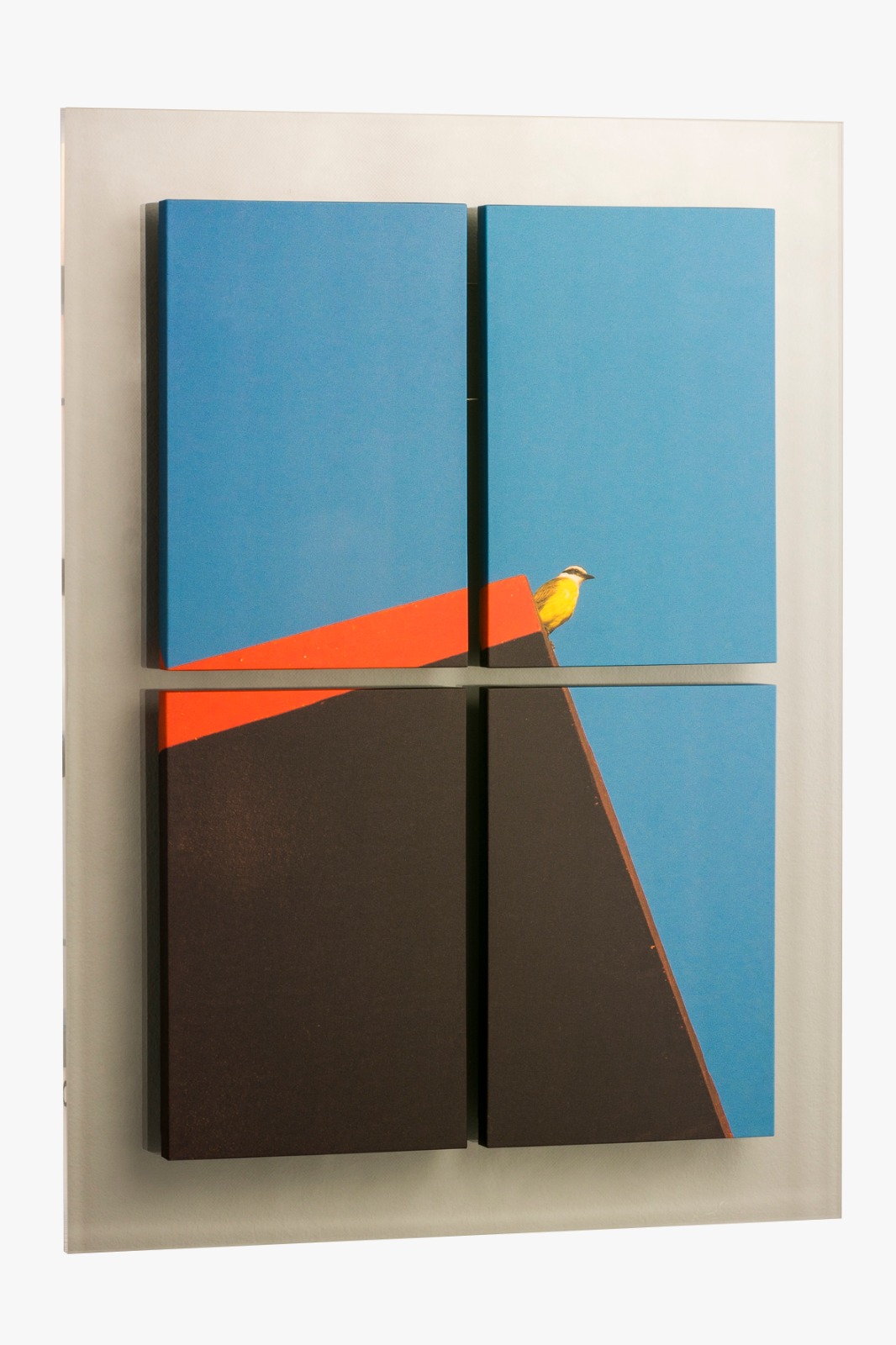 QUADRO MOSAICO PASSARO IBI  ACRILICO/MDF 59X43X8MM