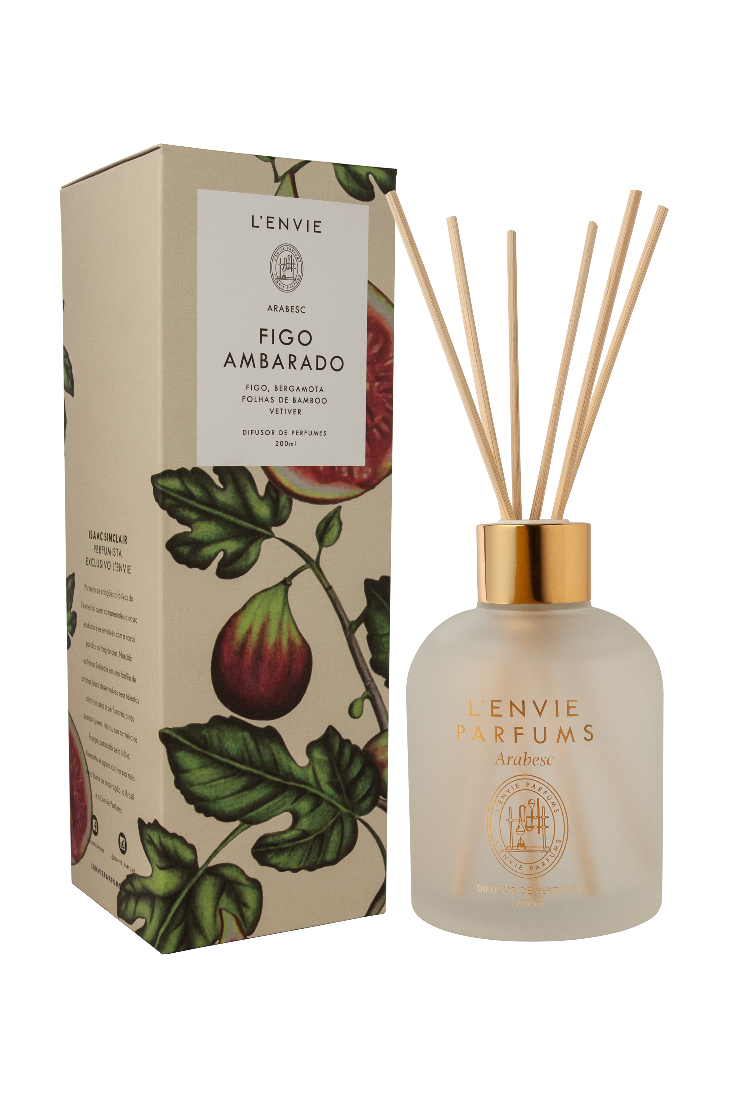 Difusor de Perfume 200ml Figo Ambarado - Arabesc