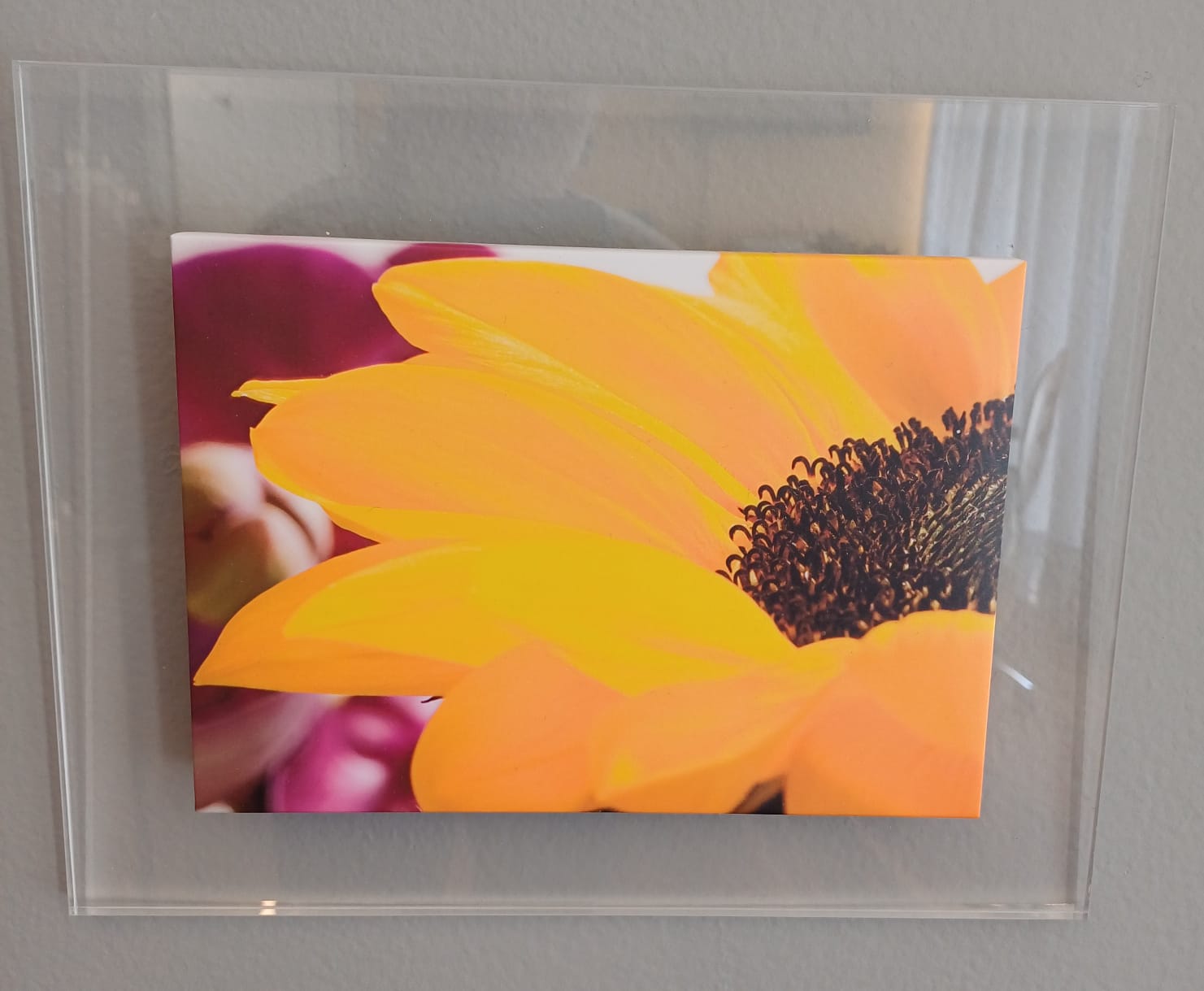 QUADRO UNI GIRASSOL FLORAL  ACRILICO/MDF 28X22X8MM